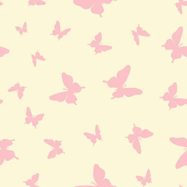 Vector Butterfly Seamless Repeat Pattern Design Background Yellow Pink Pattern — Stock Vector