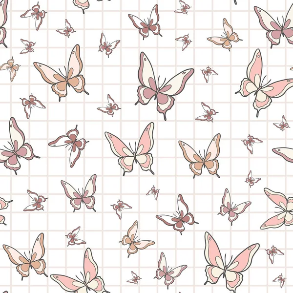 Papillon Répétition Motif Arrière Plan Sans Couture Motif Printemps Coloré — Image vectorielle