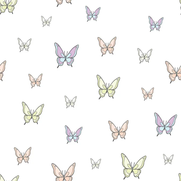 Vecteur Papillon Sans Couture Répéter Motif Conception Arrière Plan — Image vectorielle