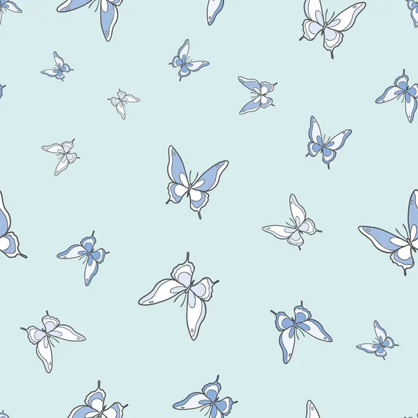Mavi kelebek vektörü pürüzsüz desen tasarımı arka planı.