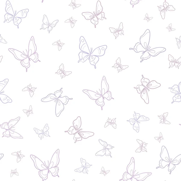 Векторная Бабочка Узоров Повторяет Рисунок Фона Белый Светло Фиолетовый Узор — стоковый вектор