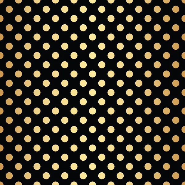 Black Gold Polka Dot Pattern Vector Pattern Gold Geometric Repeat — Stock Vector