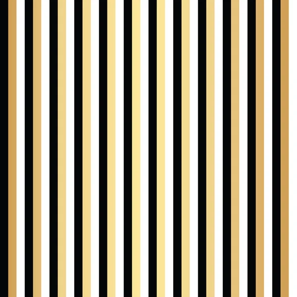 Vertical Stripe Pattern Gold Black White Geometric Repeat Pattern Vector — Stock Vector