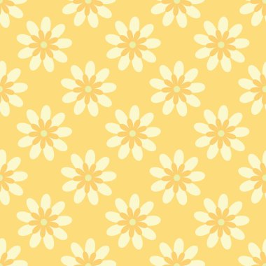 Vektör çiçek deseni, kusursuz çiçek arkaplanı, sarı çiçek deseni. Çiçeksiz tekrar deseni arkaplanı.