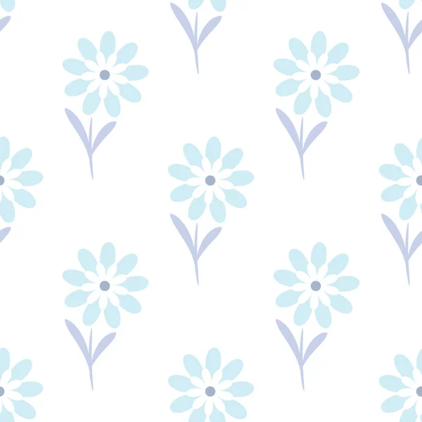 Διάνυσμα Μοτίβο Λουλούδι Απρόσκοπτη Floral Φόντο Παστέλ Μπλε Floral Σχεδιασμό — Διανυσματικό Αρχείο