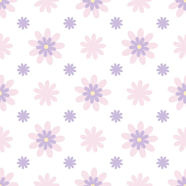 Vector Flower Pattern Seamless Floral Background Pastel Floral Repeat Pattern — Stock Vector