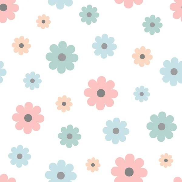 Vector Bloemmotief Naadloze Bloemenachtergrond Vintage Bloemmotief Eenvoudige Geometrische Bloemen — Stockvector