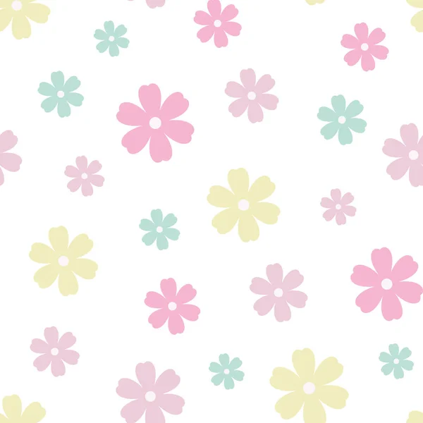 Motif Vectoriel Floral Pastel Coloré Fond Motif Répété Sans Couture — Image vectorielle