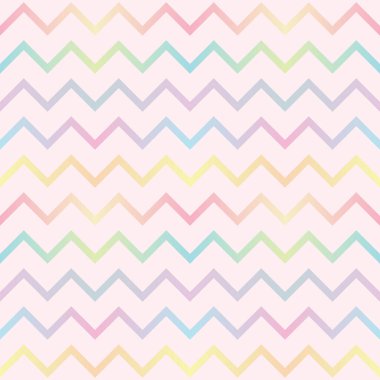 Pastel zigzag geometrik vektör deseni, soyut sembol arkaplanı, kusursuz tekrar. Renkli yatay eğim.