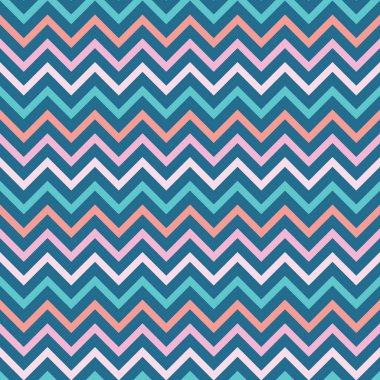 Zigzag geometrik vektör deseni, renkli, koyu soyut arkaplan, kusursuz yineleme.