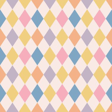 Geometrik vektör şablonu, renkli retro eşkenar dörtgen tasarımı, soyut arkaplan, kusursuz yineleme.