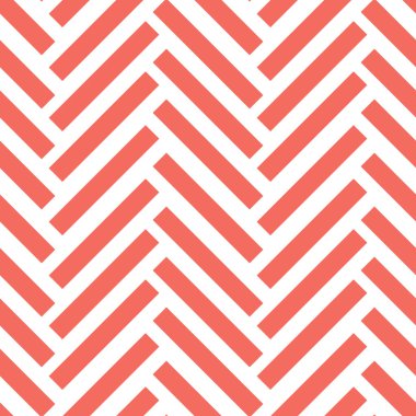 Sembol vektör deseni, beyaz ve mercan kırmızı geometrik soyut arkaplan, kusursuz tekrar.