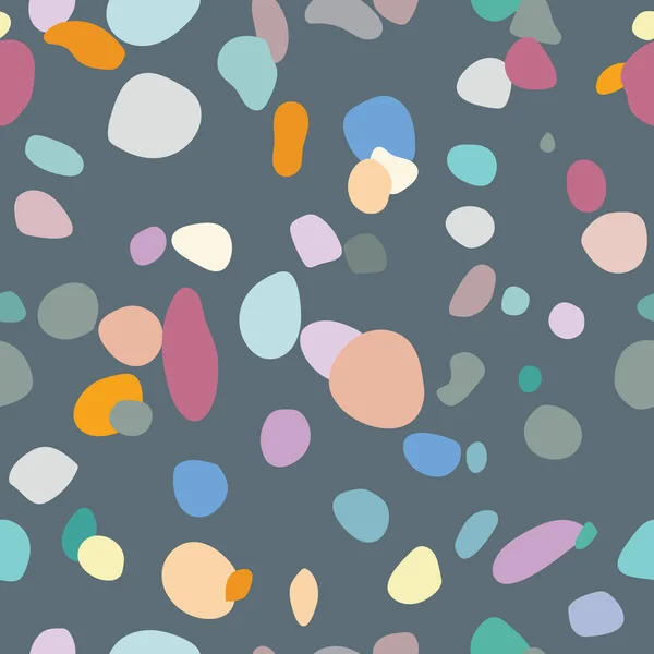 Willekeurige Verstrooide Vormen Kleurrijk Mozaïek Patroon Abstracte Stenen Textuur Terrazzo — Stockvector