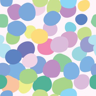 Renkli şekiller, vektör tekrarlama şablonu, rastgele elementlerle kusursuz arkaplan.