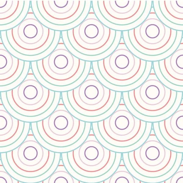Färgglada Fisk Skala Mönster Upprepa Cirklar Geometriska Sömlösa Upprepa Vektor — Stock vektor