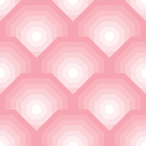 Pink Octagon Pattern Geometric Fish Scale Seamless Repeat Background Repeating — Stock Vector