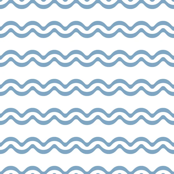 Blaue Wellen Geometrisches Streifenvektormuster Abstrakter Wiederholungshintergrund Sich Nahtlos Wiederholende Fliese — Stockvektor