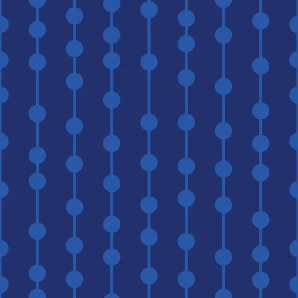 Donkerblauw Geometrisch Vectorpatroon Naadloze Herhaling Verticale Strepen Met Stippen Abstracte — Stockvector