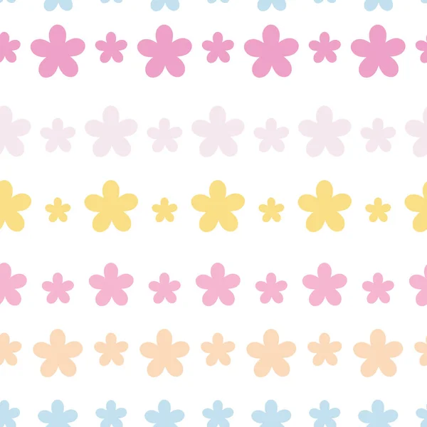 Colorful Flowers Geometric Vector Pattern Seamless Repeat Floral Print Abstract — ストックベクタ