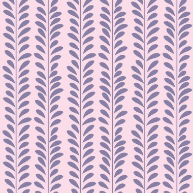 Mor ve pembe yaprak vektör deseni, kusursuz botanik iz, çelenk arkaplan.