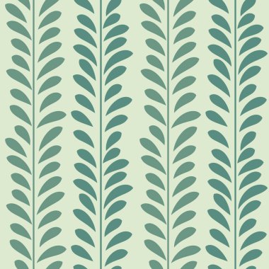 Yeşil yaprak vektör deseni, kusursuz botanik iz, çelenk arkaplan.