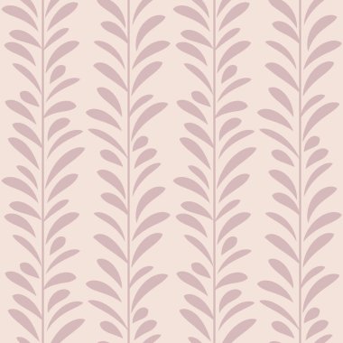 Pastel yaprak vektör deseni, kusursuz botanik iz, çelenk arkaplan, sonu gelmeyen tekrar eden fayans..