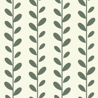 Yüzyılın ortalarında, yaprak vektör deseni, kusursuz botanik izi, çelenk arka planı, sonu gelmeyen tekrar eden fayans..