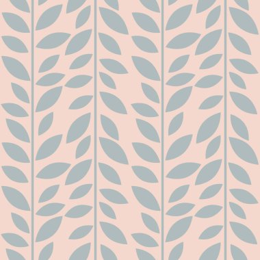 Yaprak vektör deseni, pürüzsüz botanik iz, çelenk arka planı, sonu gelmeyen tekrar eden fayans..