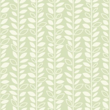 Pastel yeşil yaprak vektör deseni, kusursuz botanik iz, çelenk arkaplan, sonu gelmeyen tekrar eden fayans..