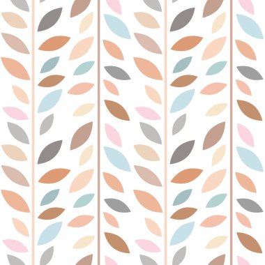 Çok renkli yaprak vektör deseni, pürüzsüz botanik iz, çelenk arka planı, sonu gelmeyen tekrar eden fayans..