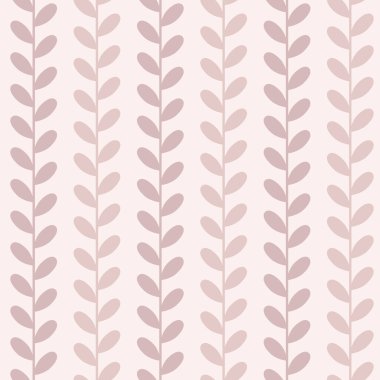 Pastel yaprak vektör deseni, kusursuz botanik iz, çelenk arkaplan, sonu gelmeyen tekrar eden fayans..