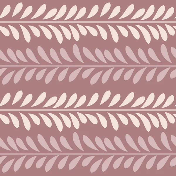 Simple Leaf Vector Pattern Seamless Botanical Print Garland Background Endless — Vector de stock