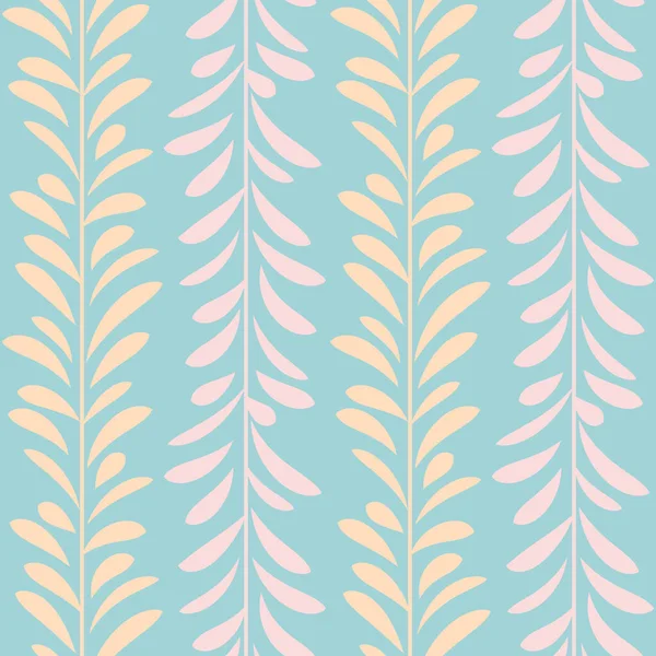 Vintage Leaf Vector Pattern Seamless Botanical Print Garland Background Endless — Vector de stock