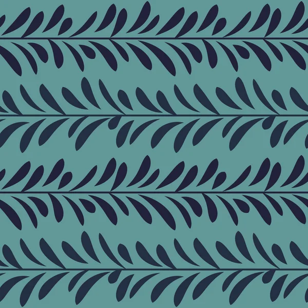 Dark Leaf Vector Pattern Seamless Botanical Print Garland Background Endless — стоковый вектор