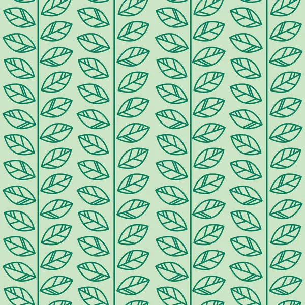 深绿色叶向量图案 无缝植物学指纹 花环背景 无休止重复瓷砖 — 图库矢量图片