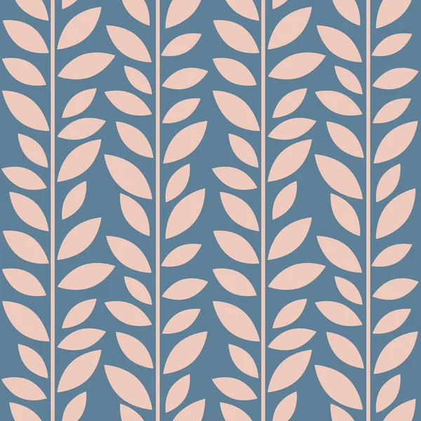 Modern Leaf Vector Pattern Seamless Botanical Print Garland Background Endless — Vetor de Stock