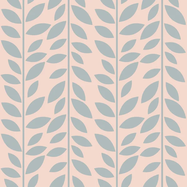 Leaf Vector Pattern Seamless Botanical Print Garland Background Endless Repeating — Vetor de Stock