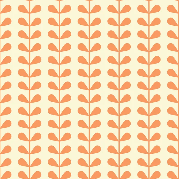 Orange Vintage Leaf Vector Pattern Seamless Botanical Print Garland Background — Vetor de Stock