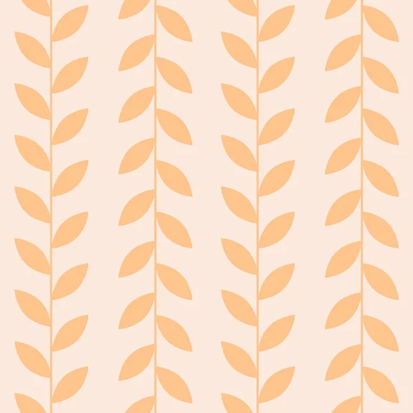 Orange Leaf Vector Pattern Seamless Botanical Print Garland Background Endless — Vetor de Stock