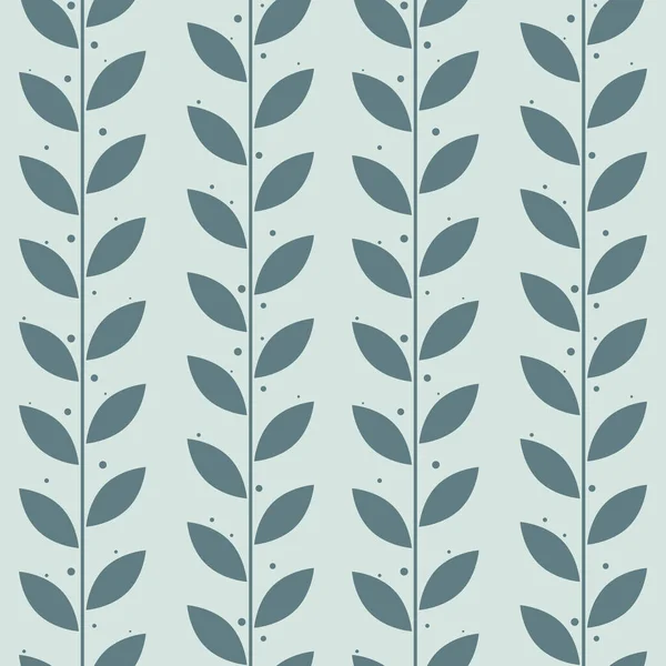 Green Leaf Vector Pattern Seamless Botanical Print Garland Background Endless — Vetor de Stock