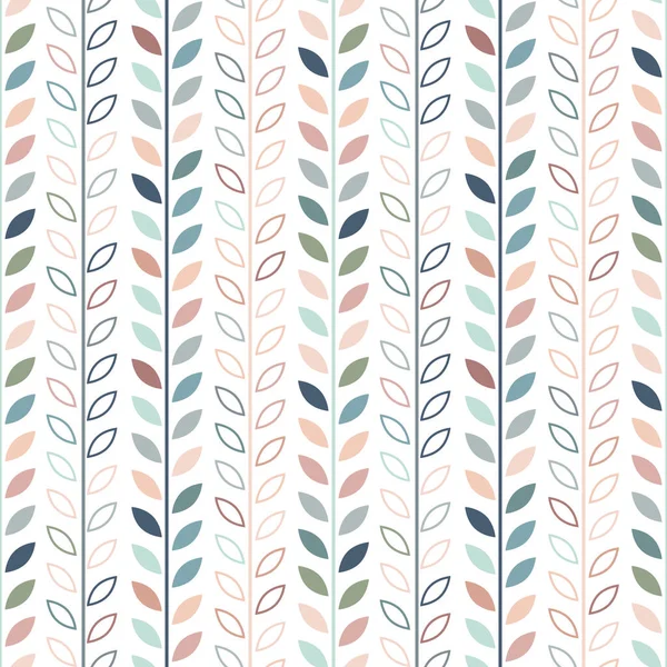 Multicolored Leaf Vector Pattern Seamless Botanical Print Garland Background Endless — Vector de stock