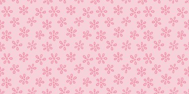 Pembe çiçek deseni, çiçek karalamaları vektör tekrar arkaplan, mükemmel yay duvar kağıdı