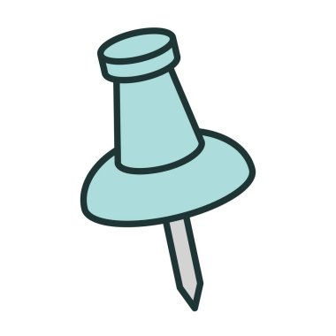 Pin vektör illüstrasyonu, basit logo veya simge, renkli