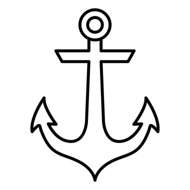 Çapa vektör simgesi, dış hat logosu, deniz sembolü