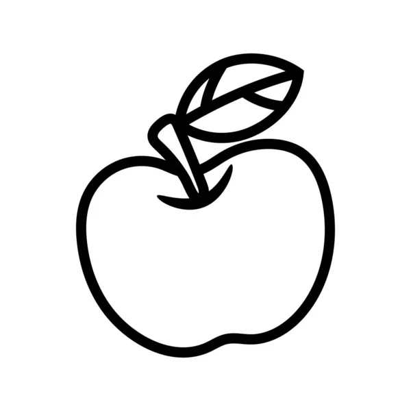 Vector Apple Icon Simple Fruit Logo Isolated Line Art Illustration — Stock Vector