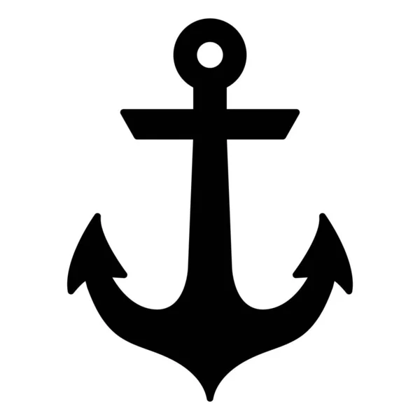 Çapa vektörü silueti, basit simge, izole logo