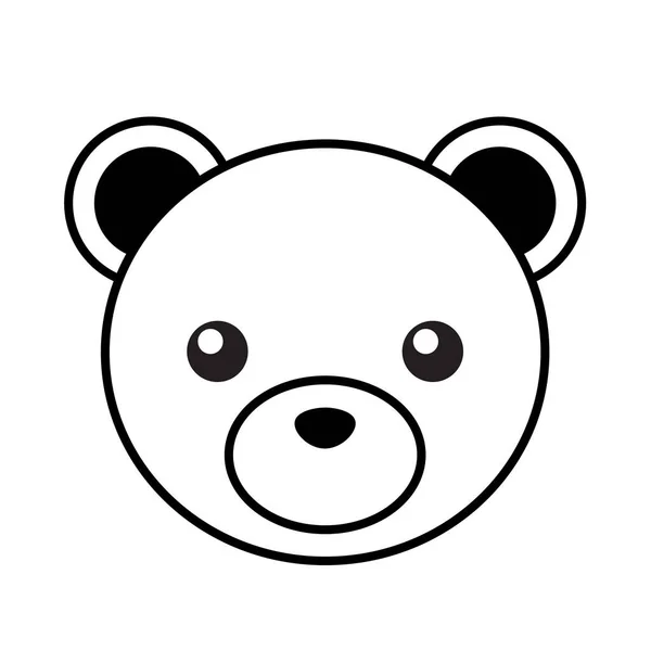 Симпатичный Векторный Портрет Медведя Простой Символ Логотип — стоковый вектор