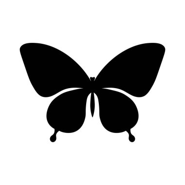 Vektör kelebek silueti, şirin logo, izole sembol