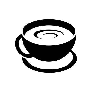Vektör kahve kupası simgesi, basit logo, grafik ögesi