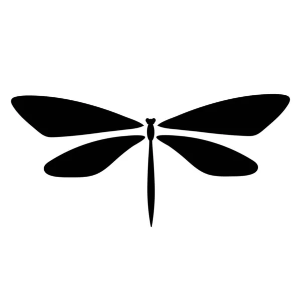 Dragonfly Vector Clip Arte Símbolo Simple Logotipo Silueta — Archivo Imágenes Vectoriales